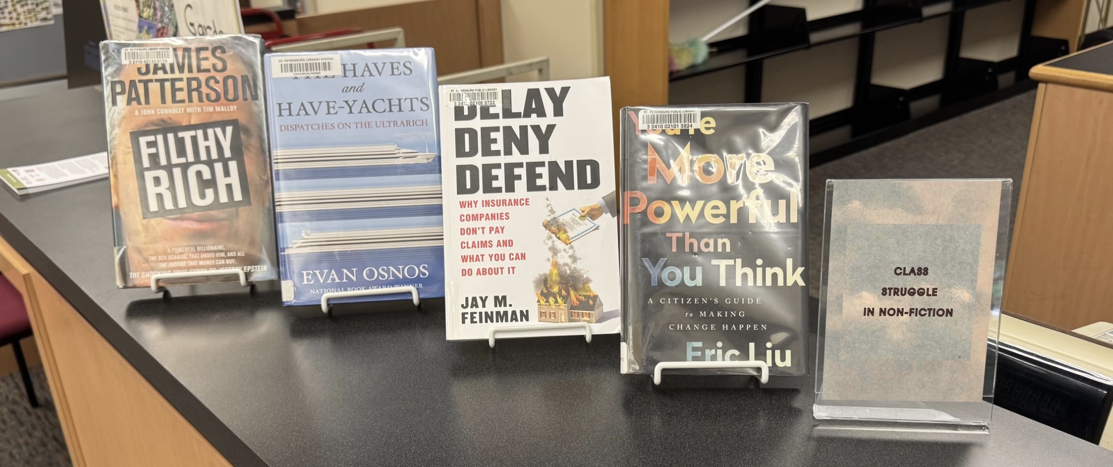 A photo of a class struggle display