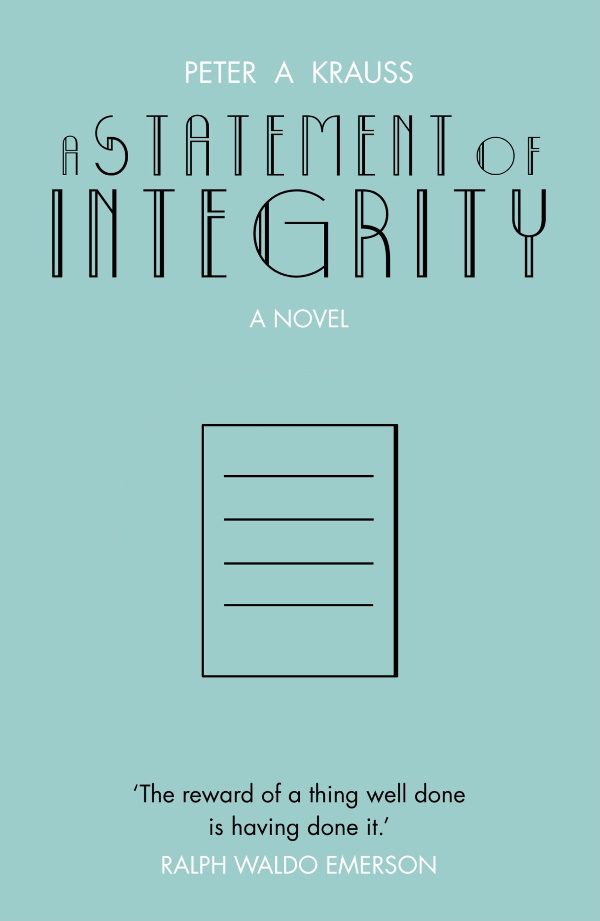 A book title 'A statement of integrity'